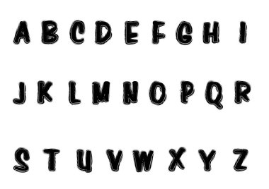 Beyaz arkaplan, vektör, illüstrasyon üzerinde izole edilmiş İngiliz alfabesi