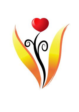 Kırmızı kalbin vektör çizimi