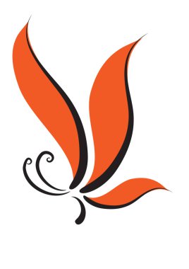 Beyaz arkaplanda renkli kelebeğin vektör çizimi 