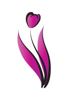 Beyaz arkaplanda lale çiçeği logosu 