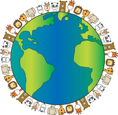 Bir dünya haritasının vektör illüstrasyonu