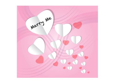 Pembe kalpten kesilmiş bir kağıdın vektör çizimi.