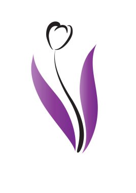 Beyaz arkaplanda lale çiçeği logosu 