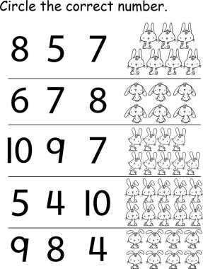 Matematiksel sayılar, matematik, çocuklar için oyun: siyah ve beyaz