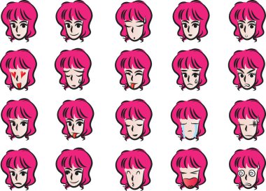 Çizgi film yüzleri. vektör illüstrasyonu