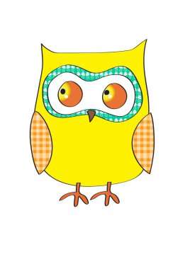 Beyaz arkaplanda sevimli bir baykuşun vektör çizimi 