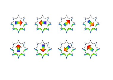 Beyaz arkaplanda ok işareti simgesi ayarlandı 