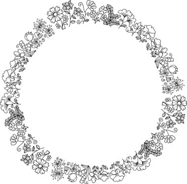 Çiçek çerçevesinin vektör illüstrasyonuName