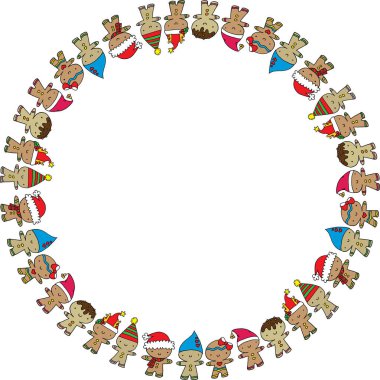 Farklı insanların karikatür sınırına sahip çerçeve