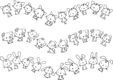 Çizgi film hayvanları. vektör illüstrasyonu