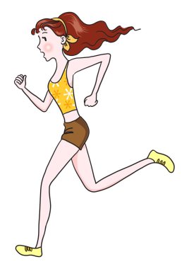 Koşan bir kızın vektör çizimi