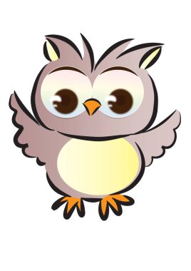 Beyaz arkaplanda sevimli bir baykuşun vektör çizimi 