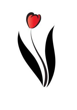 Beyaz arkaplanda lale çiçeği logosu 