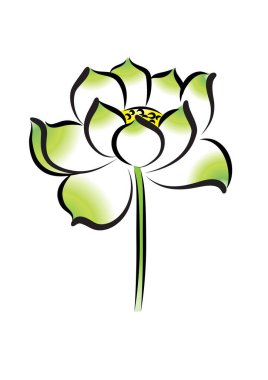 Beyaz arkaplanda nilüfer çiçeğinin vektör çizimi