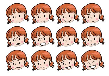 Değişik ifadelerin çeşitli pozları