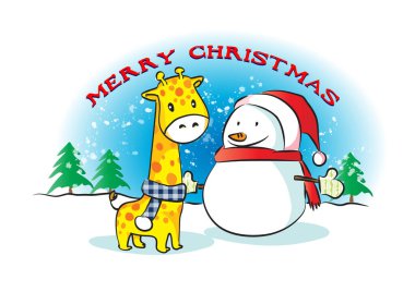 Çizgi film Kardan Adam 'ın Vektör İllüstrasyonu