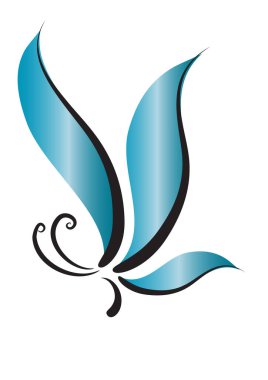 Beyaz arkaplanda renkli kelebeğin vektör çizimi 