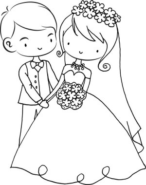 Gelin ve damadın düğün davetiyesi.