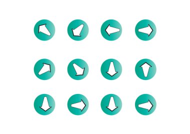 Beyaz arkaplanda ok işareti simgesi ayarlandı 