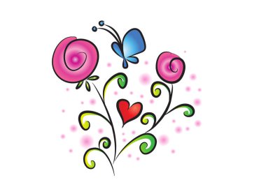 Güzel bir çiçek arkaplanının vektör çizimi