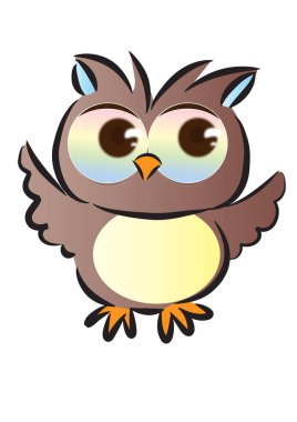 Beyaz arkaplanda sevimli bir baykuşun vektör çizimi 