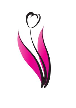 Beyaz arkaplanda lale çiçeği logosu 