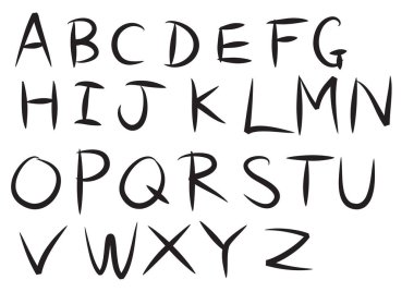 Beyaz arkaplan, vektör, illüstrasyon üzerinde izole edilmiş İngiliz alfabesi