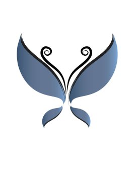 Beyaz arkaplanda renkli kelebeğin vektör çizimi 