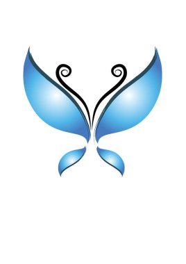 Beyaz arkaplanda renkli kelebeğin vektör çizimi 