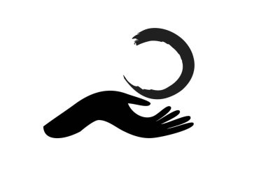 G harfini tutan bir insan elinin vektör çizimi