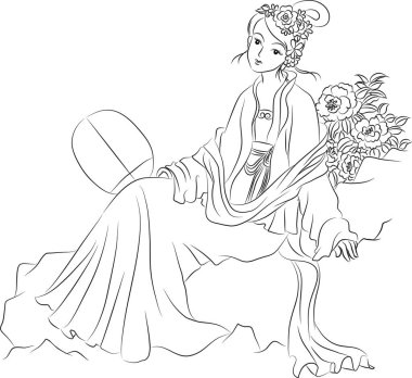 Güzel bir prensesin vektör çizimi