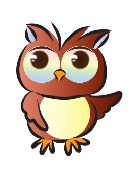 Beyaz arkaplanda sevimli bir baykuşun vektör çizimi 