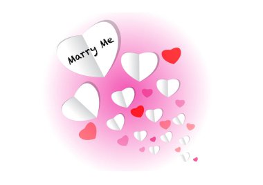 Kalbinden kesilmiş bir kağıdın vektör çizimi.