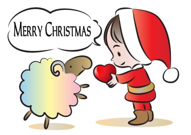 Çizgi film Noel Baba 'nın vektör çizimi