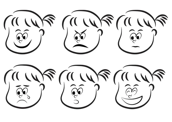 Zeichentrick Gesichter Vektorillustration — Stockvektor