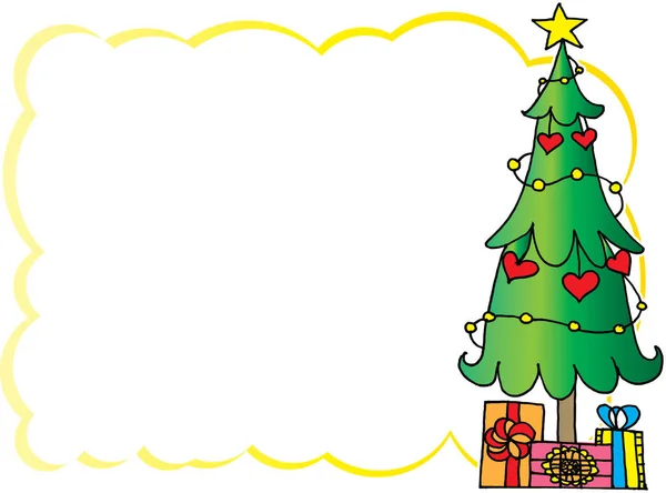 Χριστουγεννιάτικη Κάρτα Χιονάνθρωπο Και Δώρο — Διανυσματικό Αρχείο