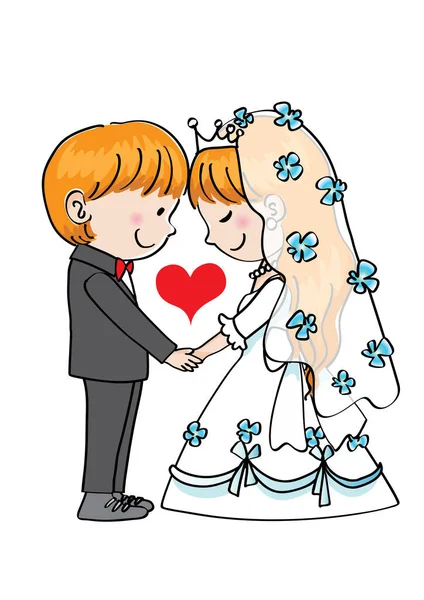 Illustration Vectorielle Couple Mariage — Image vectorielle