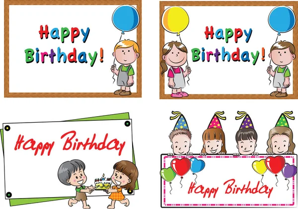 Vektor Illusztrációja Boldog Születésnapot Kártya — Stock Vector