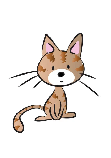 Векторная Иллюстрация Мультяшной Милой Кошки — стоковый вектор