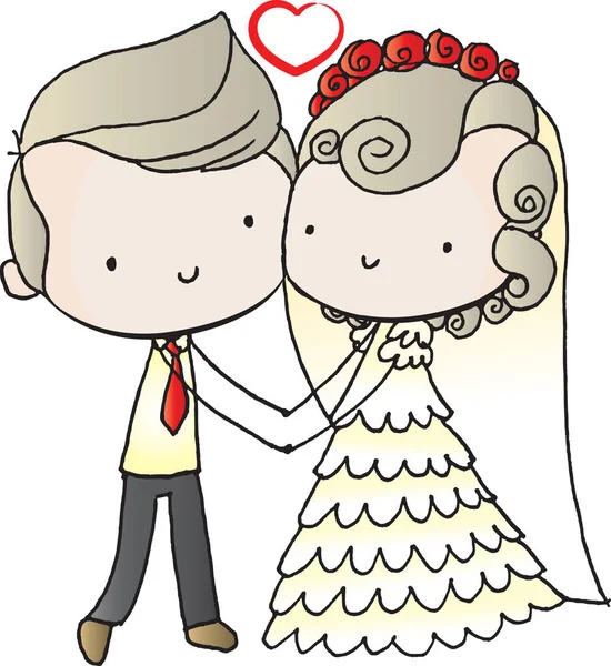 Matrimonio Coppia Innamorata — Vettoriale Stock