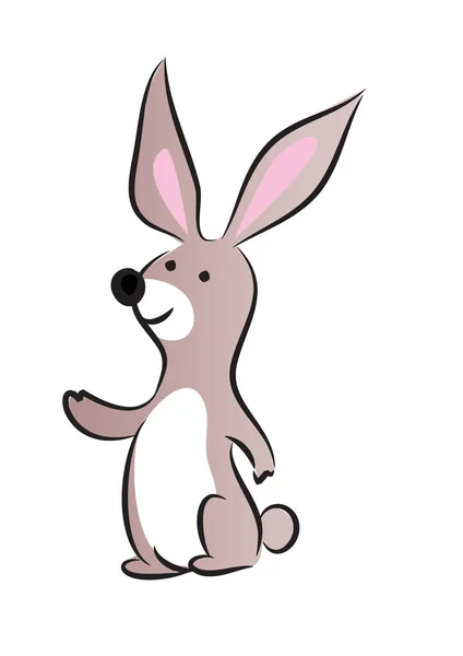 Bunny Cartoon Illustration Isolated White — Stock Vector