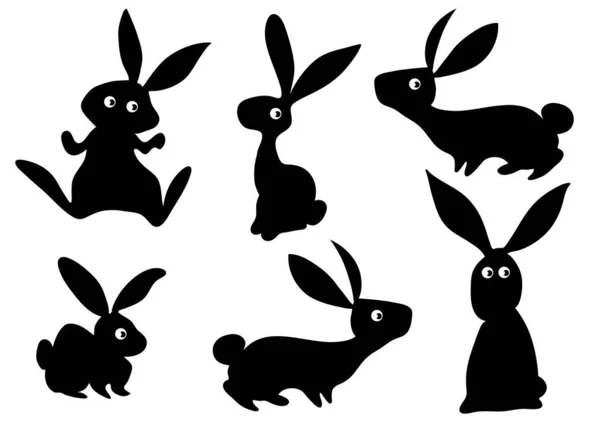 Vector Set Rabbits Rabbit — Stock Vector