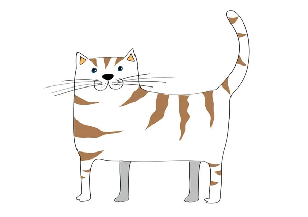 白色背景的卡通大猫 — 图库矢量图片