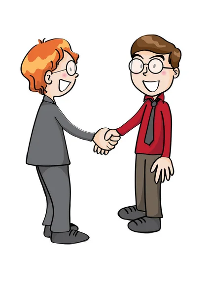 Two Businessmen Shaking Hands — Stock Vector