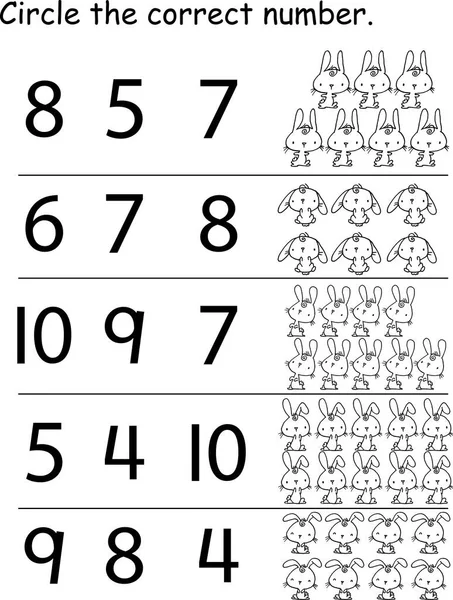 Matematiksel Sayılar Matematik Çocuklar Için Oyun Siyah Beyaz — Stok Vektör