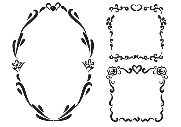 Set Vector Floral Frames — Stock Vector