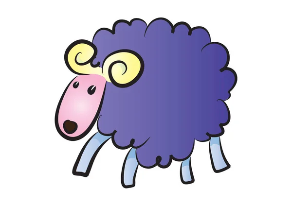 Барвисті Мультяшні Вівці Векторні Ілюстрації Смішні Істоти — стоковий вектор