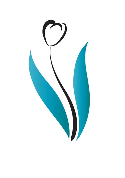 Логотип Цветка Тюльпана Белом Фоне — стоковый вектор