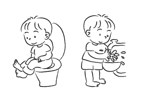 vector cartoon illustration of little boy on white background