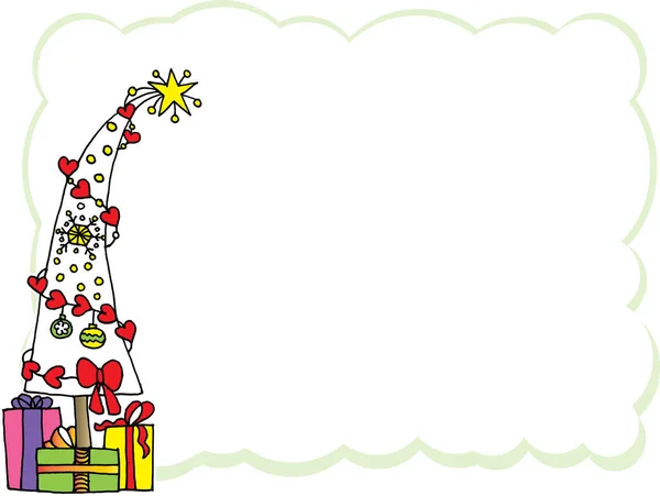 Різдвяна Листівка Подарунками Кульками — стоковий вектор